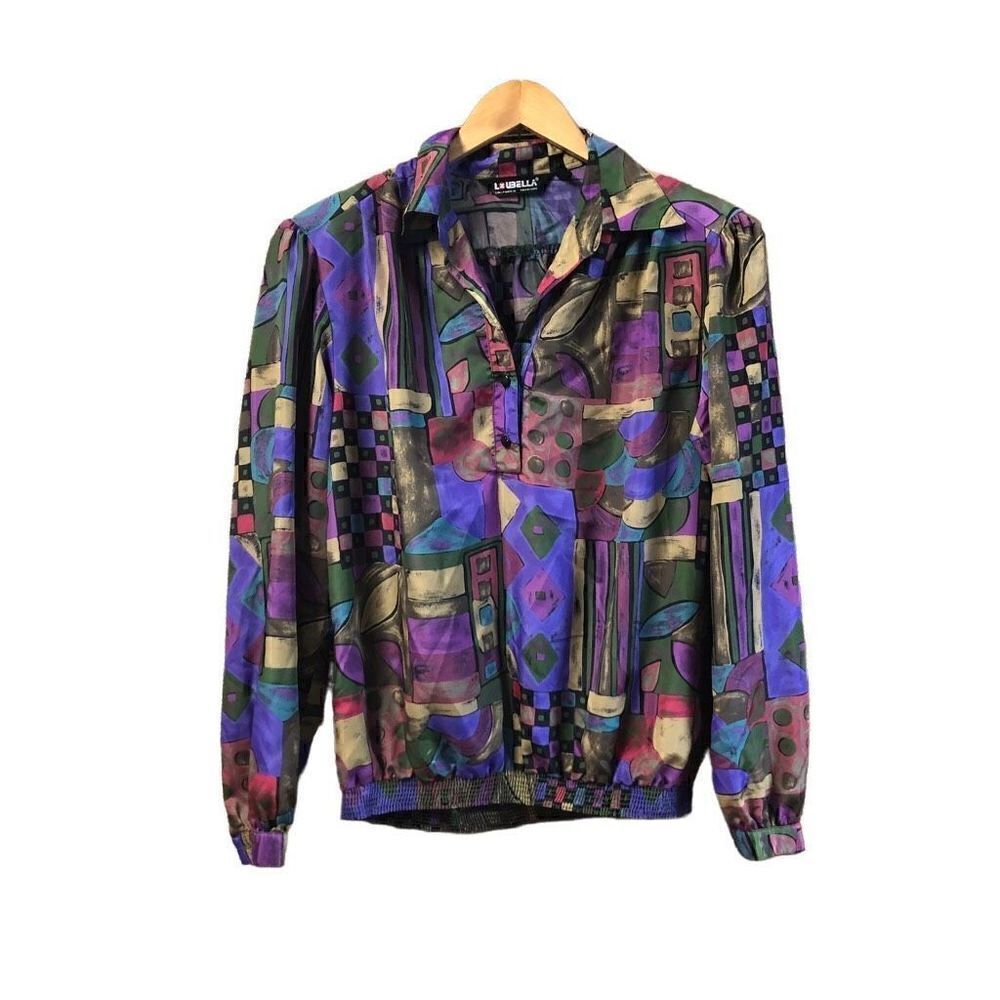 Loubella Size 14 80's Fashion Blouse Shoulder Pads